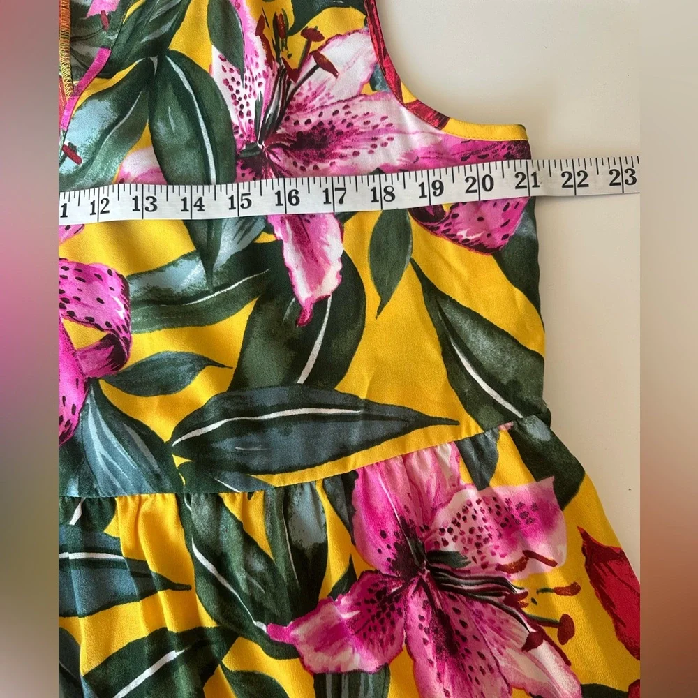 Floral Sleeveless Dress - Yellow and Pink women size 14 - Picture 8 of 11